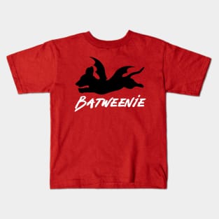 Batweenie Dachshund Running White Kids T-Shirt